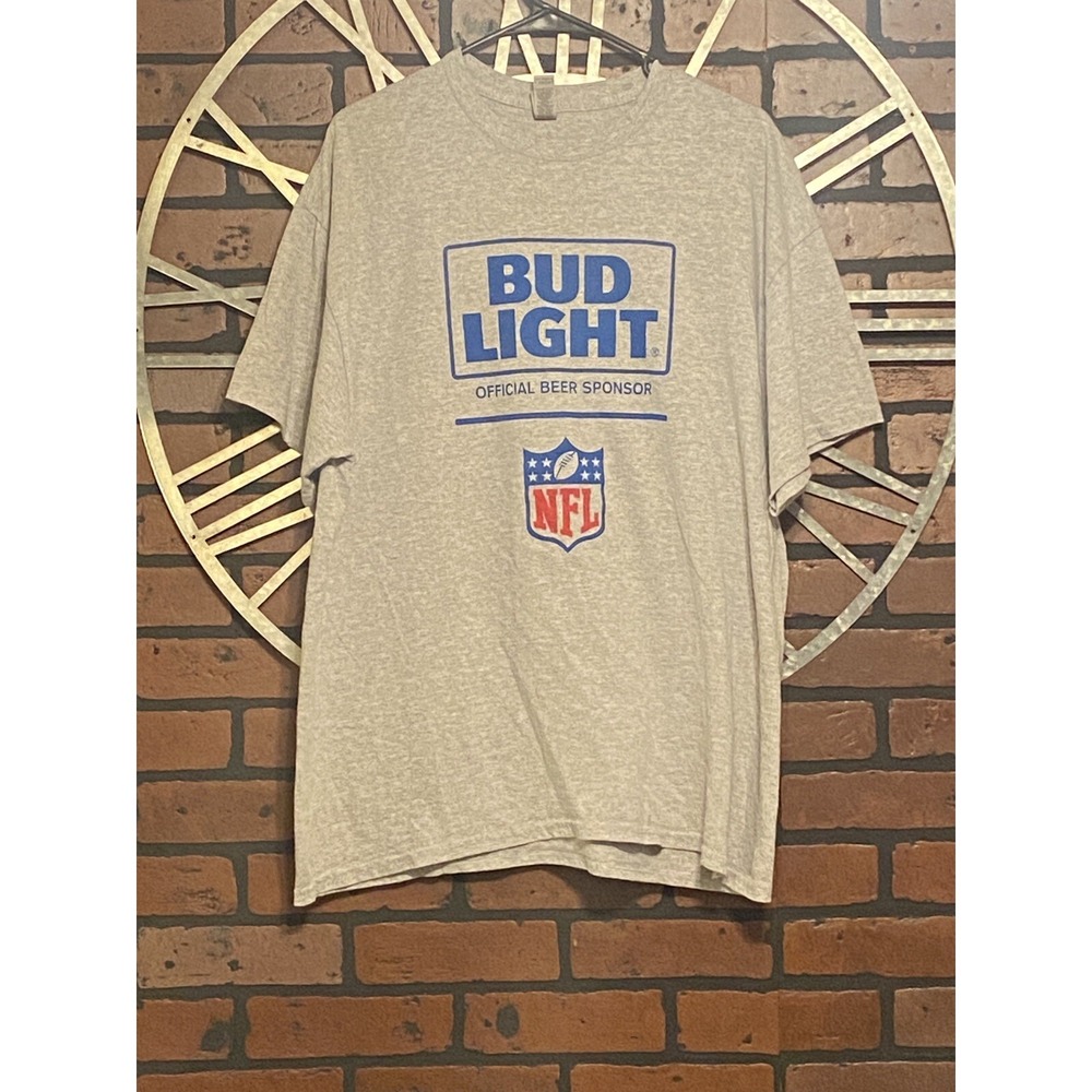 Men's Bud Light NFL Official Sponsor Gray T-Shirt Size XL
